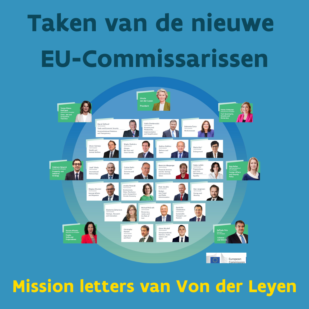 Taken van de nieuwe EU-Commissarissen